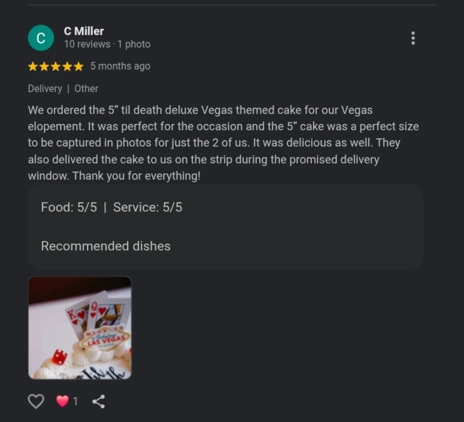 Baby Girl Bakes Google review 4
