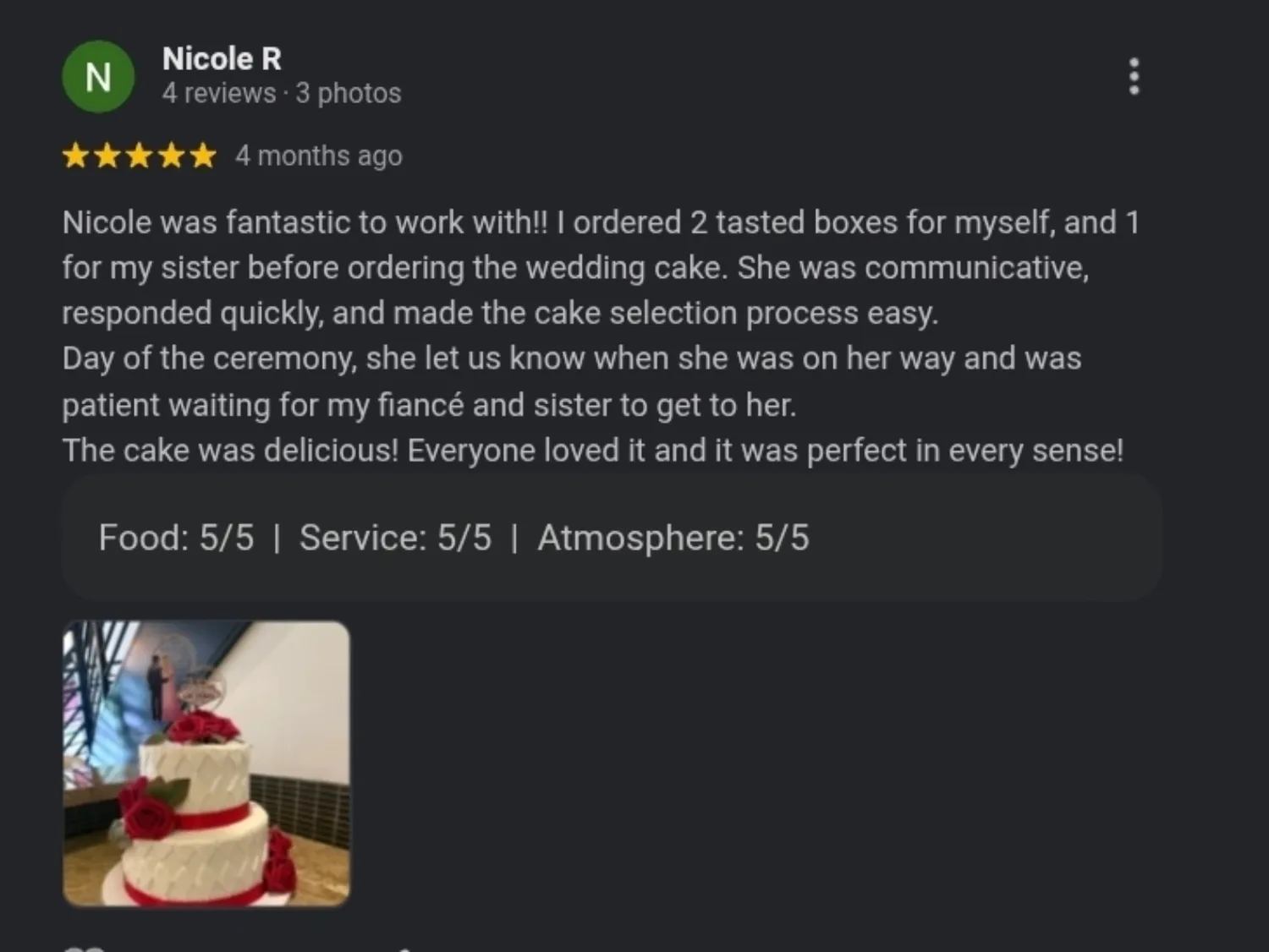 Baby Girl Bakes Google review 7